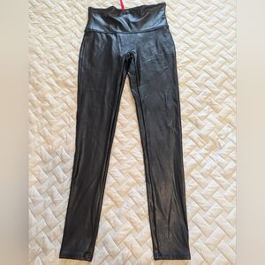 Spanx Faux Leather Leggings for Women Size L Black
